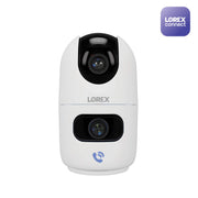Lorex - 2K Dual-Lens Indoor Pan-Tilt Wireless Camera - White