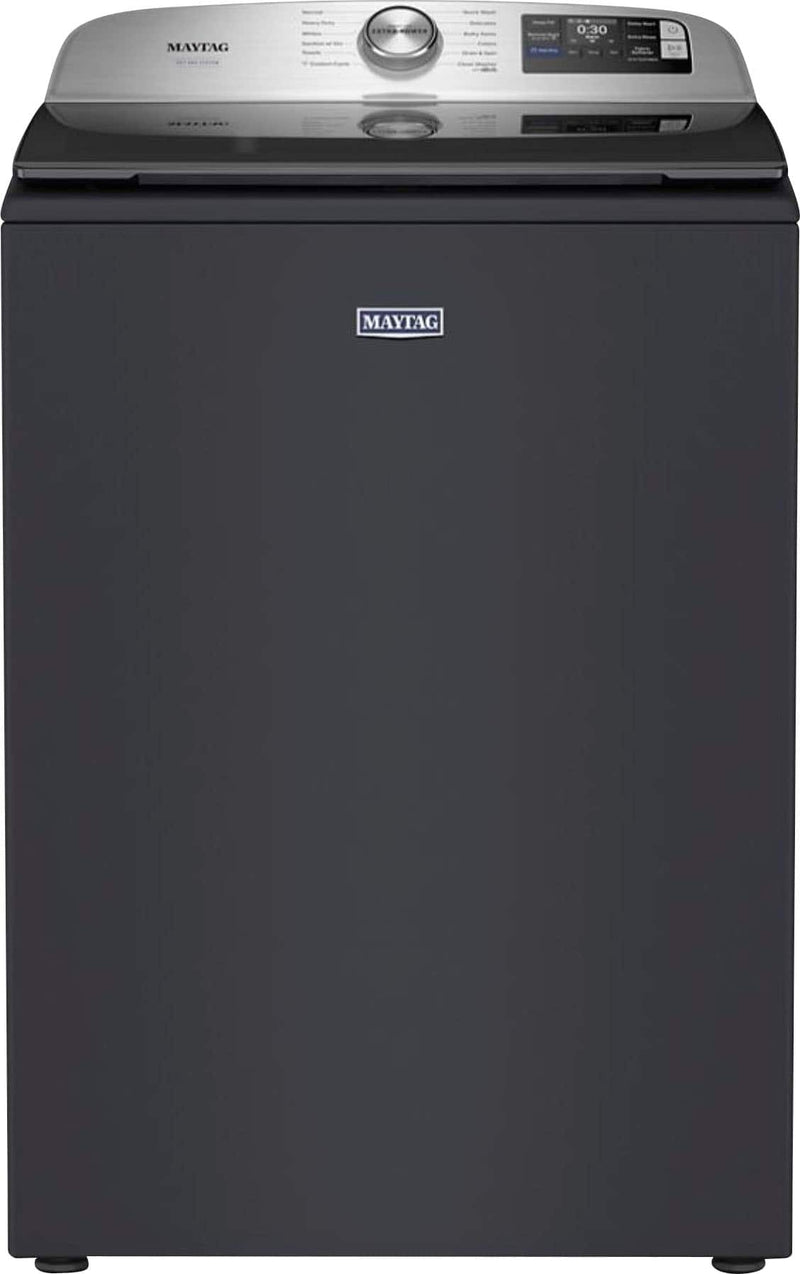 Maytag - 5.3 Cu. Ft. High-Efficiency Smart Top Load Impeller Washer with Extra Power and Sanitize Cycle - Midnight Steel