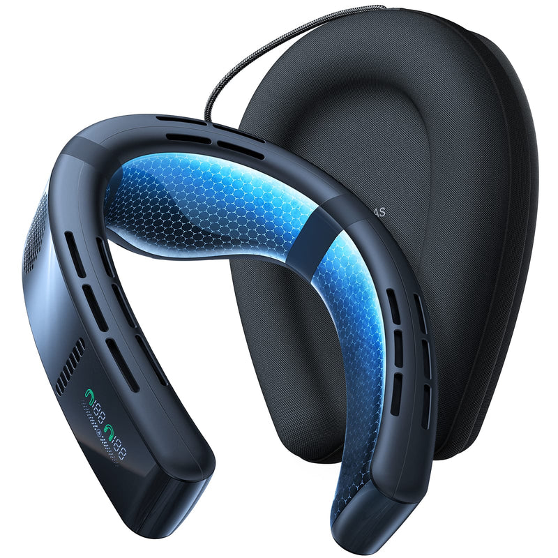 TORRAS - COOLiFY Cyber Neck Air Conditioner Cooling Heating and Fan Rechargeable with 6000mAh - Cascade Black