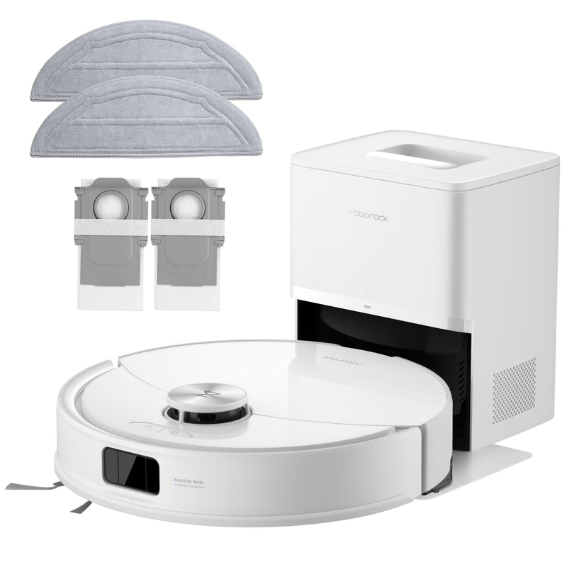 Roborock - Q10 Series Robot Vacuum  Mop w/Vibrating  Liftable Mop Self-Empty Dock Anti-Tangle Brush Obstacle Avoidance - White