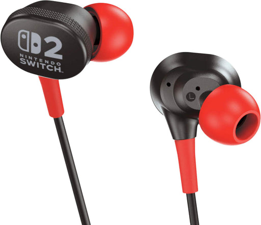 PowerA Wired Earbuds for  Nintendo Switch 2- Black - Black