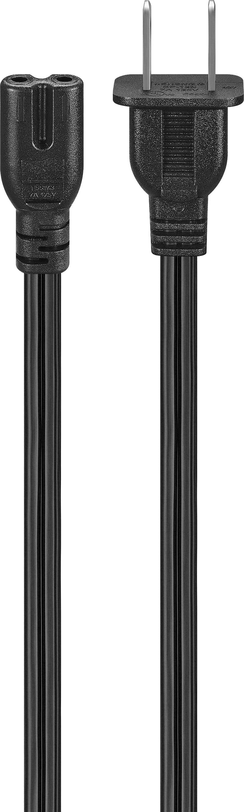 Best Buy essentials - 12' 2-Slot Non-Polarized Power Cord - Black