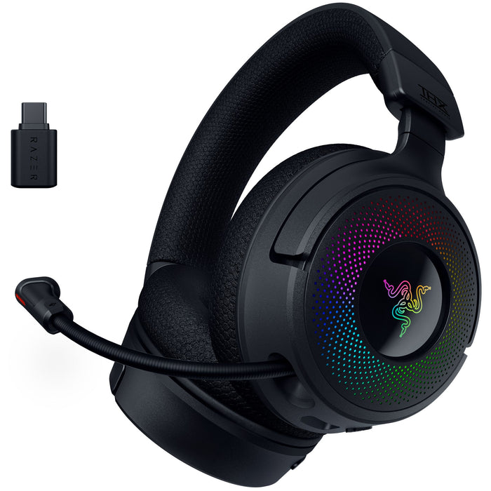 Razer - Kraken V4 Wireless Gaming Headset with 9 Zone Chroma RGB  For PC Mac PS5 Nintendo Switch Steam Deck Smartphone - Black