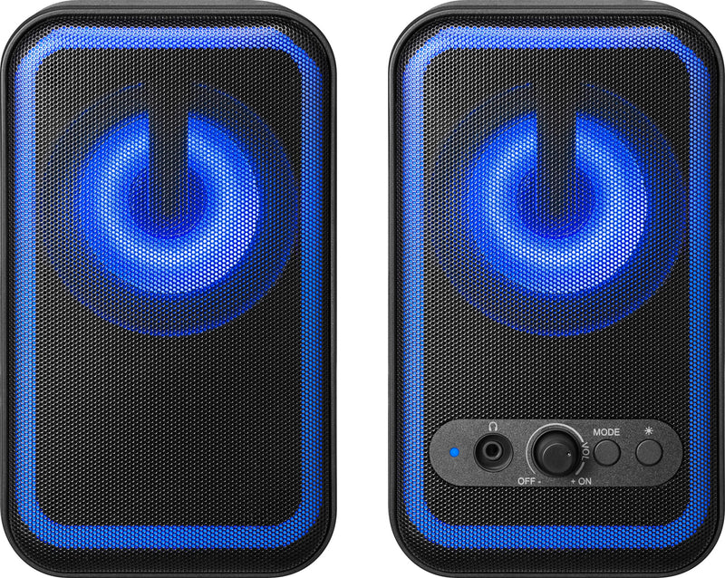 Insignia - 2.0 Bluetooth Computer Speakers with RGB Lighting (2-Piece) - Black