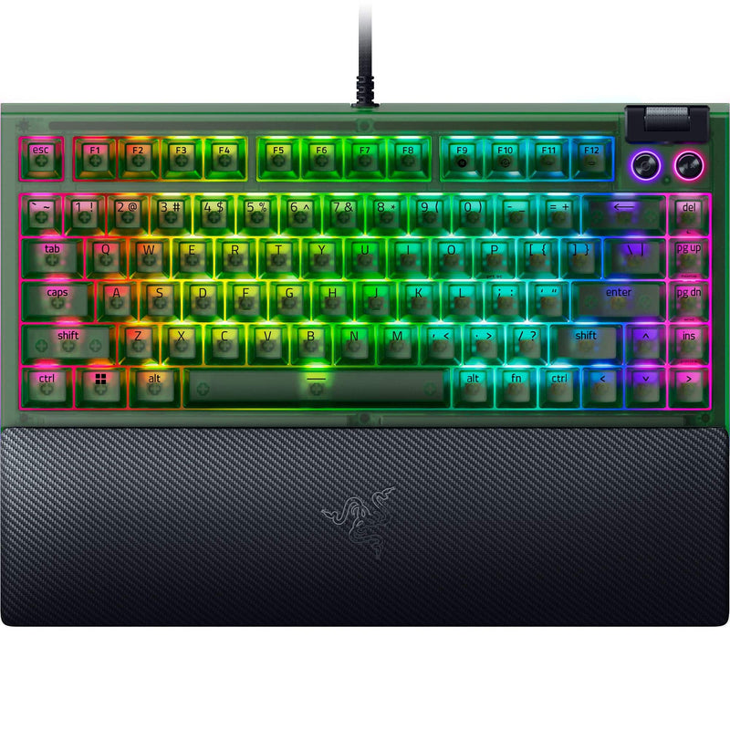 Razer - Blackwidow V4 75 Wired Mechanical Orange Switch Gaming Keyboard with Hot-Swappable Design - Phantom Green
