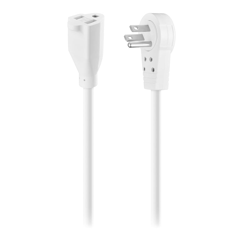Insignia - 8’ 16 AWG Indoor Extension Power Cord with Rotating Plug - White