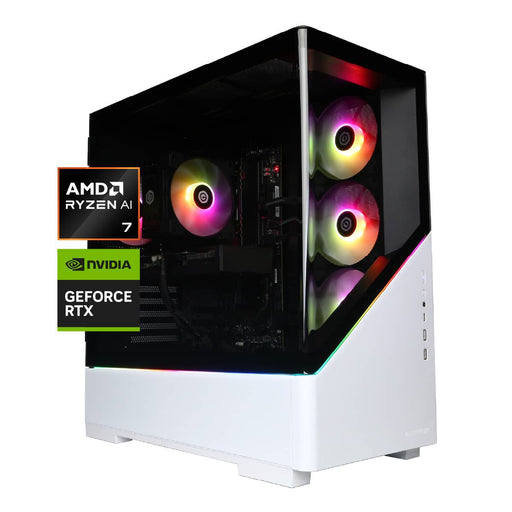 CyberPowerPC - Gaming Desktop - AMD Ryzen 7 9700X - NVIDIA GeForce RTX 5060 Ti 8GB - 16GB DDR5 - 2TB PCIe 4.0 SSD - White