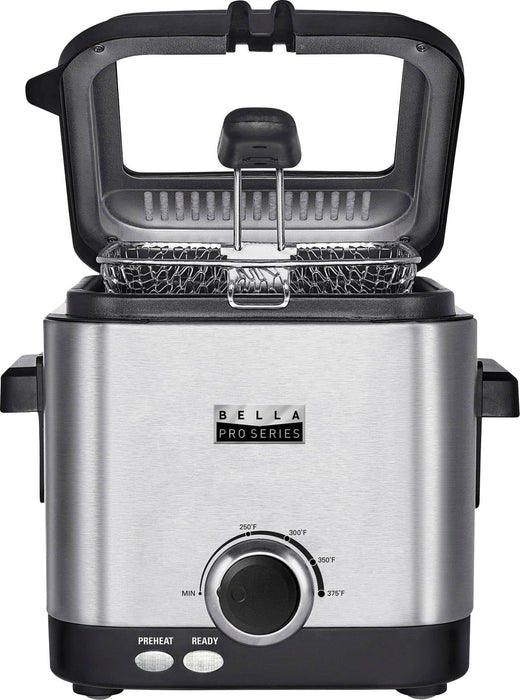 bella PRO - 1.6-qt. Deep Fryer - Stainless Steel