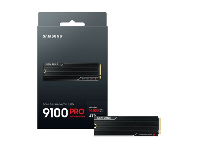 Samsung -  9100 PRO 4TB with Heatsink Internal SSD PCIe Gen 5x4 NVMe Speeds Up to 14800 MB/s