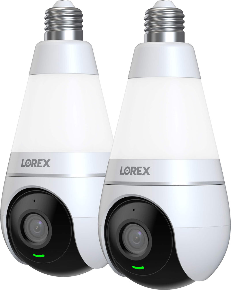 Lorex - 2K Wi-Fi Smart Lightbulb Camera (2-Pack) - White