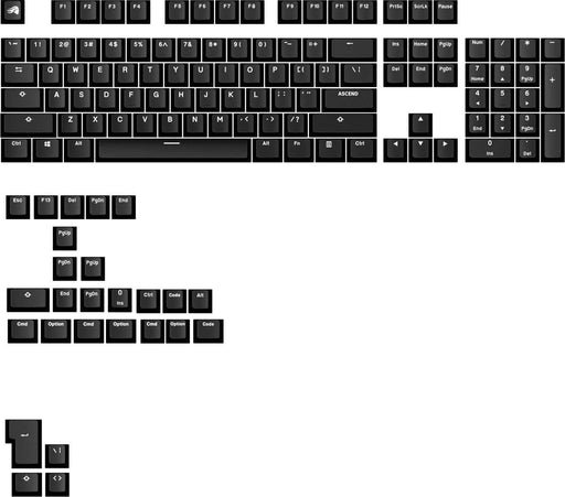 Glorious - Aura V3 Pudding-Style Universal Keycaps for 100 85 80 TKL 60 Compact 75 Mechanical Keyboards - Black