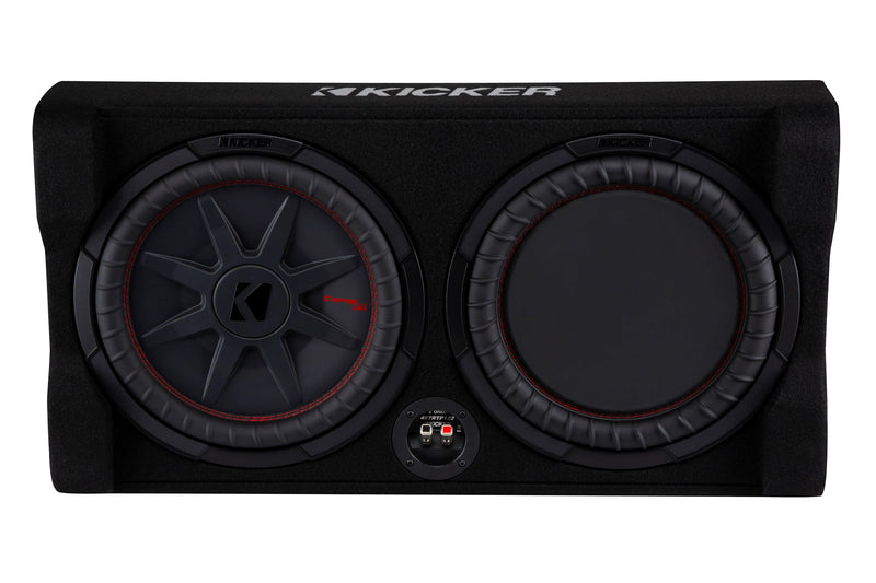 KICKER - CompRT Down-Firing 12 Dual-Voice-Coil 2-Ohm Loaded Subwoofer Enclosure - Black
