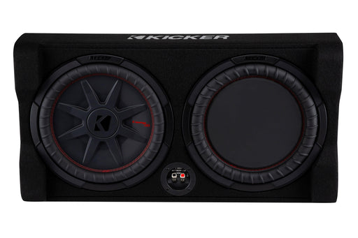 KICKER - CompRT Down-Firing 12 Dual-Voice-Coil 2-Ohm Loaded Subwoofer Enclosure - Black
