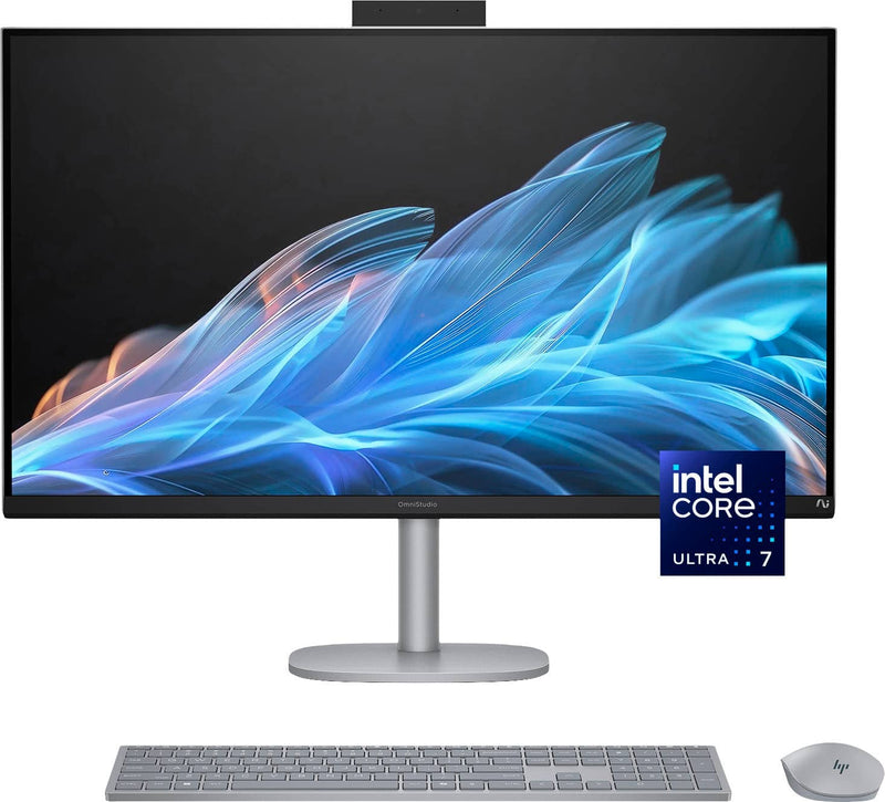 HP - OmniStudio X - Copilot+ PC - 31.5" 4K UHD All-in-One with Adjustable Height - Intel Core Ultra 7 - 32GB Memory - 1TB SSD - Meteor Silver