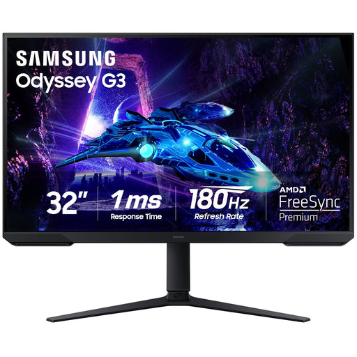 Samsung - Odyssey G30D 32" LED AMD FreeSync Premium 180Hz 1ms Gaming Monitor (DisplayPort HDMI) - Black
