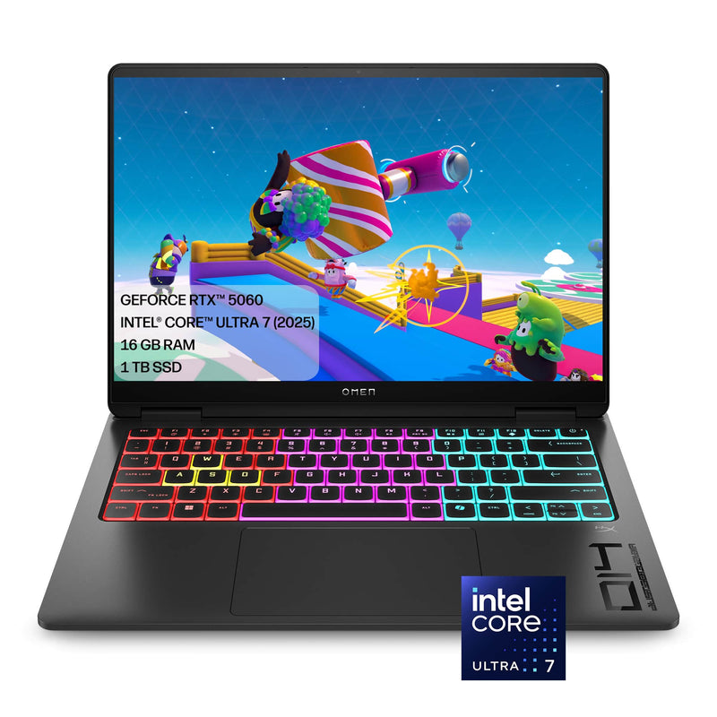 HP OMEN - Transcend 14" 120Hz 3K OLED Gaming Laptop - Intel Core Ultra 7 (2025) - 16GB Memory - NVIDIA GeForce RTX 5060 - 1TB SSD - Shadow Black