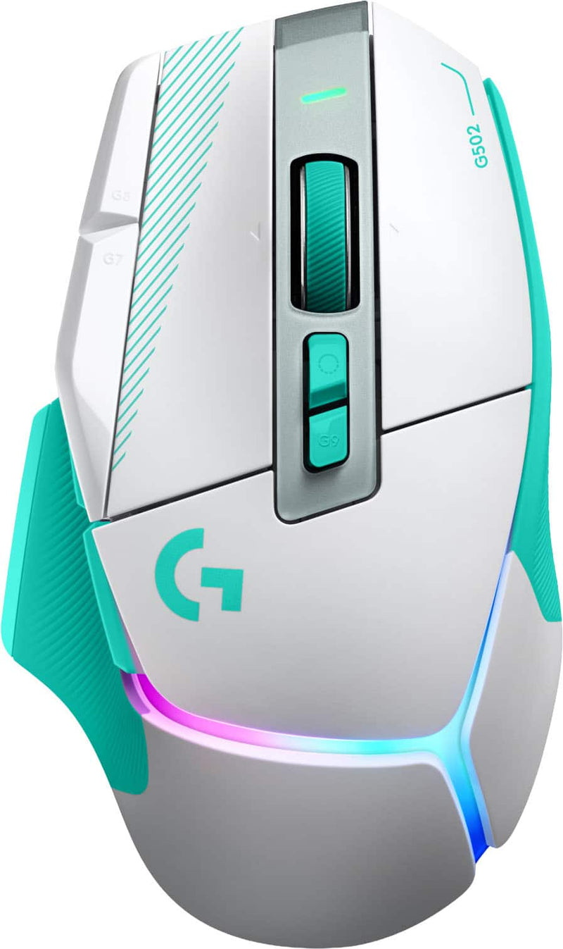 Logitech - G502 X PLUS Wireless Gaming Mouse for Desktop with HERO 44K Sensor and 13 Controls USB-C mouse for PC Mac - Wireless - Mint
