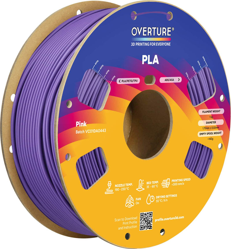Overture - 1.75 mm PLA 3D Printer Filament - Purple