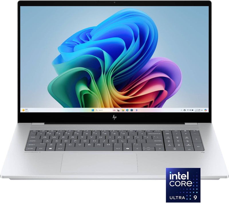 HP - OmniBook X - Copilot+ PC - 17.3" Full HD Touch-Screen Laptop - Intel Core Ultra 9 - 32GB Memory - 2TB SSD - Glacier Silver