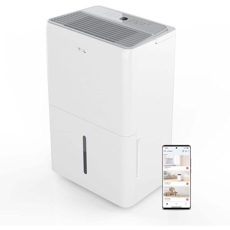 TCL - 4500 Sq. Ft. 50 Pint Smart Dehumidifier - White
