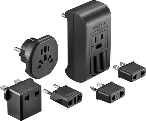 Insignia - 2000W Travel Converter and Plug Adapters - Black