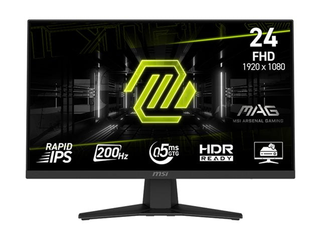 MSI - MAG 244F 24" Rapid IPS LCD FHD 200Hz 0.5ms Adaptive Sync Gaming Monitor with HDR Ready(DisplayPort HDMI) - Metallic Black