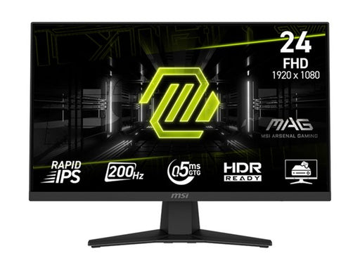 MSI - MAG 244F 24" Rapid IPS LCD FHD 200Hz 0.5ms Adaptive Sync Gaming Monitor with HDR Ready(DisplayPort HDMI) - Metallic Black