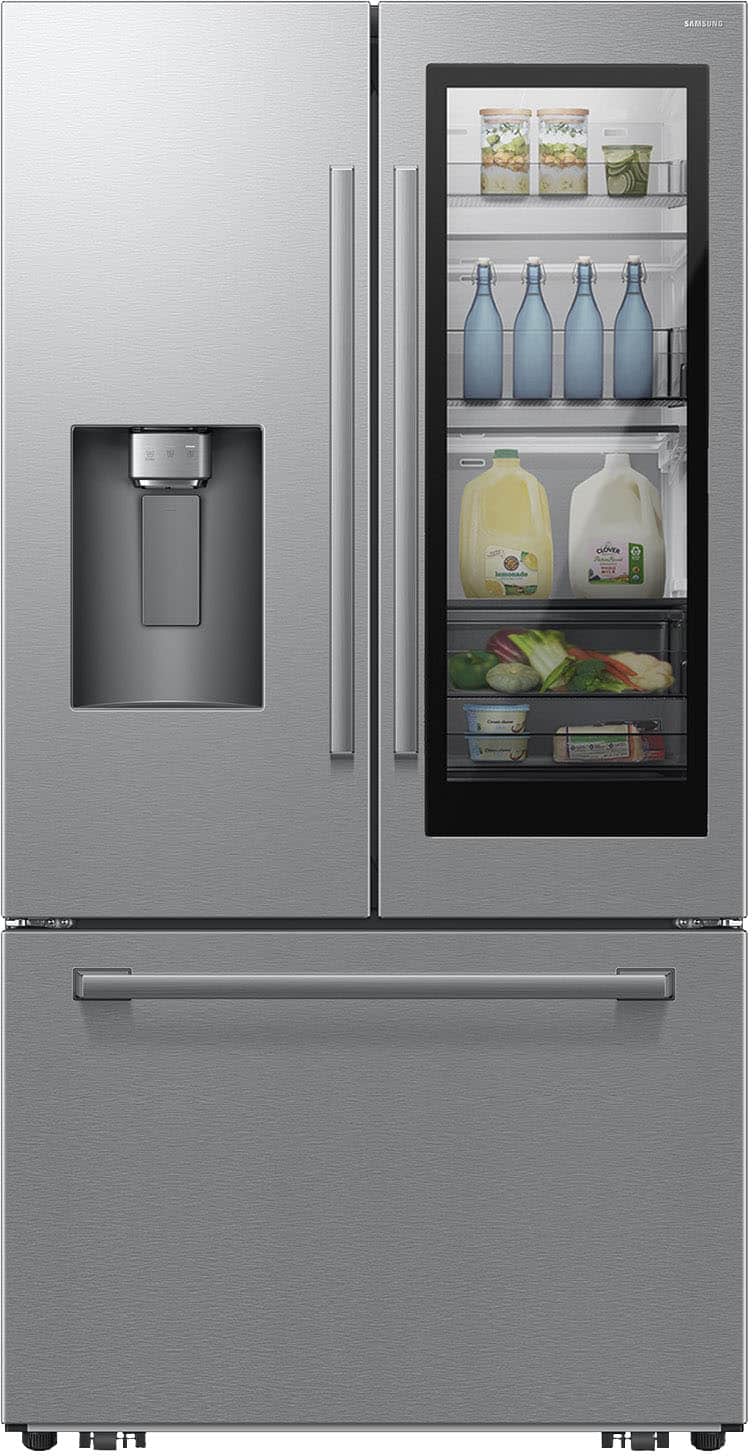Samsung - Bespoke AI 29 cu. ft. 3-Door French Door Refrigerator with Auto View  Zero Clearance Fit - Stainless Steel