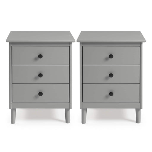 Walker Edison - Modern 2-Piece 3-Drawer Nightstand Set - Gray