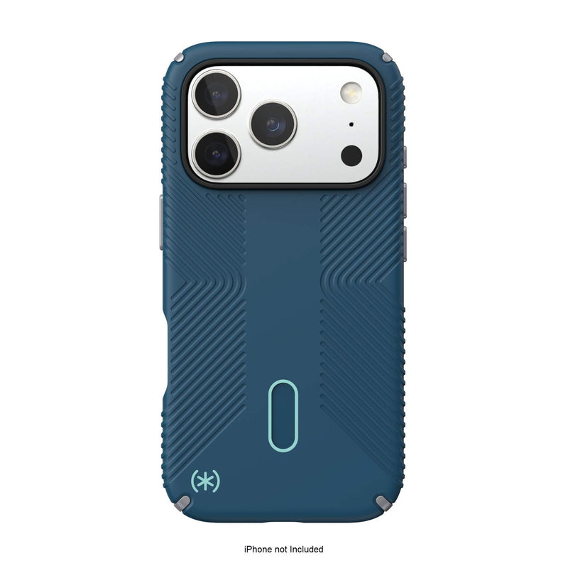 Speck - Presidio2 Grip ClickLock Case for Apple iPhone 17 Pro - Deep Sea/Silver Metallic/Spell Blue