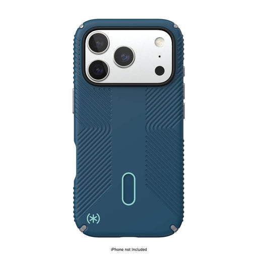 Speck - Presidio2 Grip ClickLock Case for Apple iPhone 17 Pro - Deep Sea/Silver Metallic/Spell Blue
