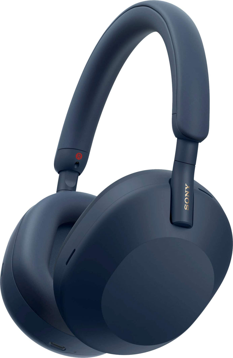 Sony - WH-1000XM5 Wireless Noise-Canceling Over-the-Ear Headphones - Blue
