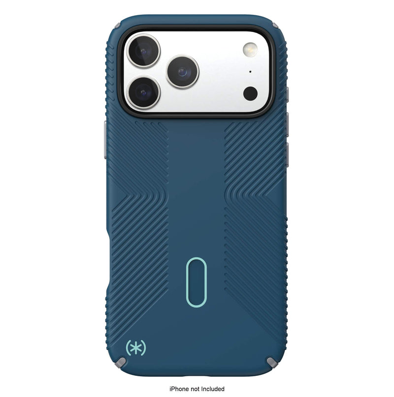 Speck - Presidio2 Grip ClickLock Case for Apple iPhone 17 Pro Max - Deep Sea/Silver Metallic/Spell Blue