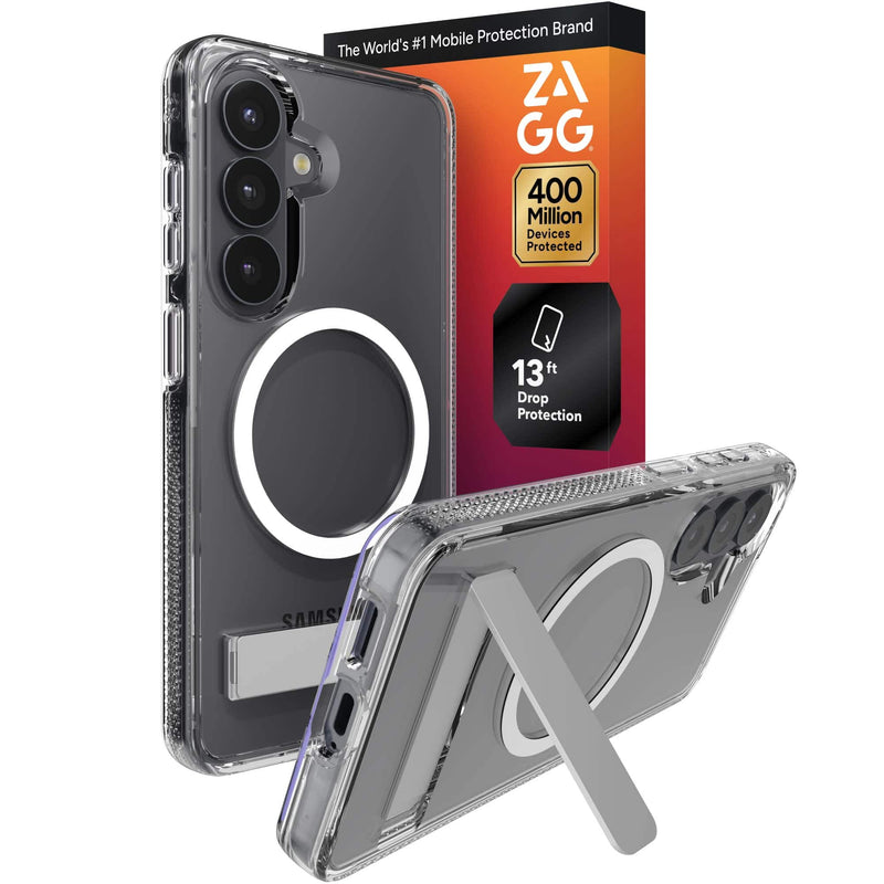 ZAGG - Crystal Palace Snap Magnetic Case with Kickstand for Samsung Galaxy S26 - Clear