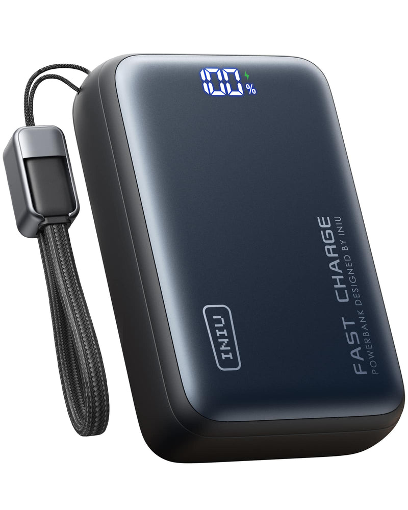 INIU - 100W 25000mAh Power Bank Ultra Compact Fast Charging Portable Charger with USB-C Cable for Laptops Tablets Phones - Black