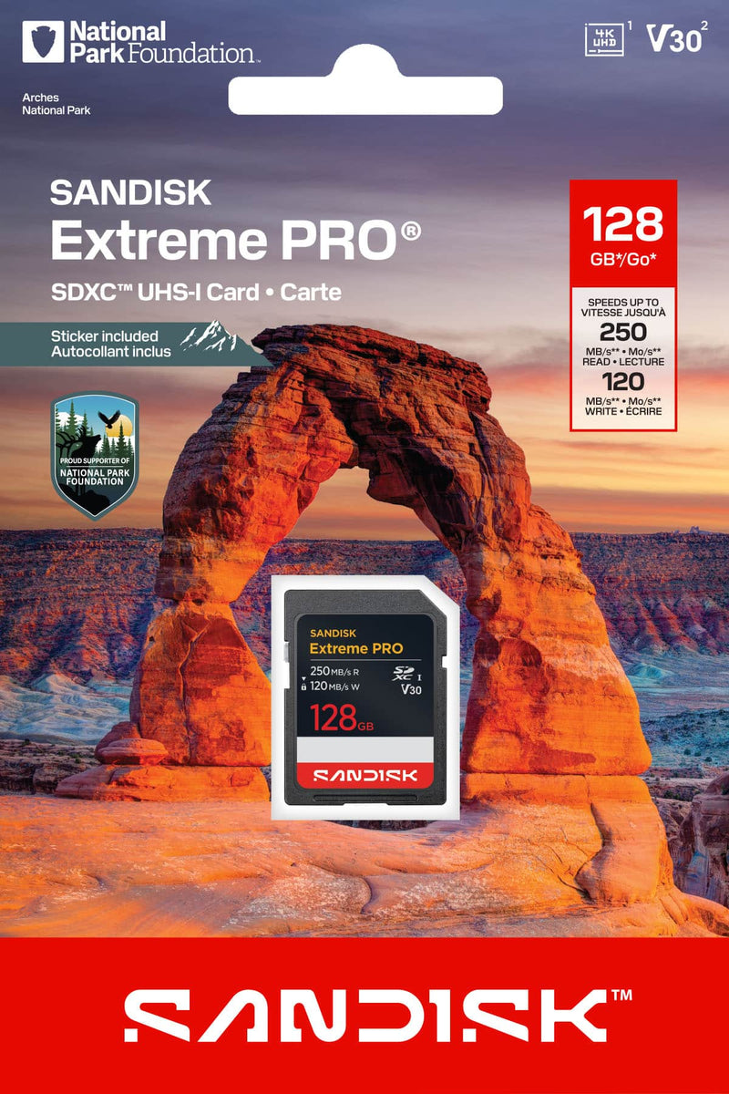 SanDisk - 128GB Extreme PRO SDXC UHS-I Memory Card National Park Foundation Edition R/W up to 250/120MB/s