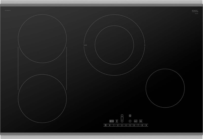 Bosch - 800 Series 30" Built-In Electric Cooktop with 4 elements and Stainless Steel Frame - Black