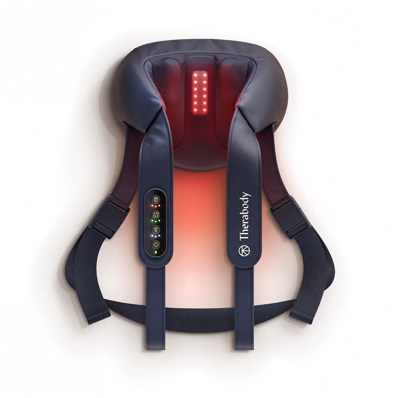 Therabody - ThermNeck  Upper Back - Wearable Neck Massager for Pain Stiffness  Tension Relief - Navy