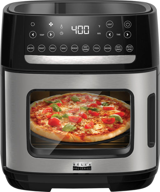 bella PRO - 12.6-qt. Touchscreen Air Fryer Pizza Oven with Rotisserie - Stainless Steel