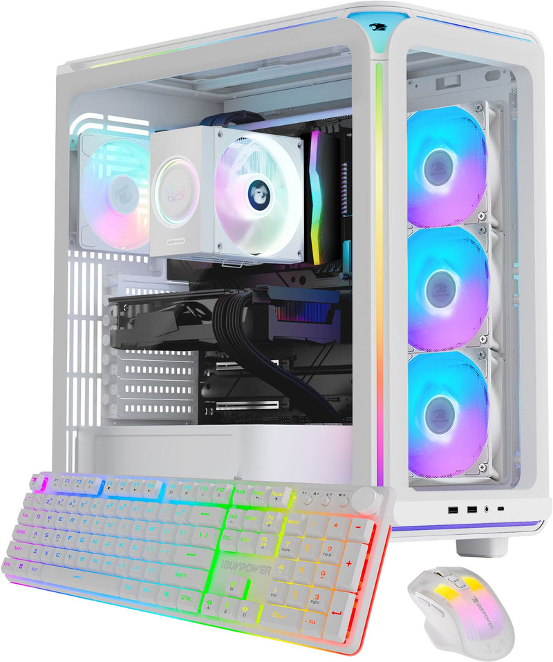 iBUYPOWER - Element Gaming Desktop PC-AMD Ryzen 5 8400F 2024 AMD Radeon RX 6500XT 4GB 16GB DDR5 RGB 1TB NVMe SSD Storage - White