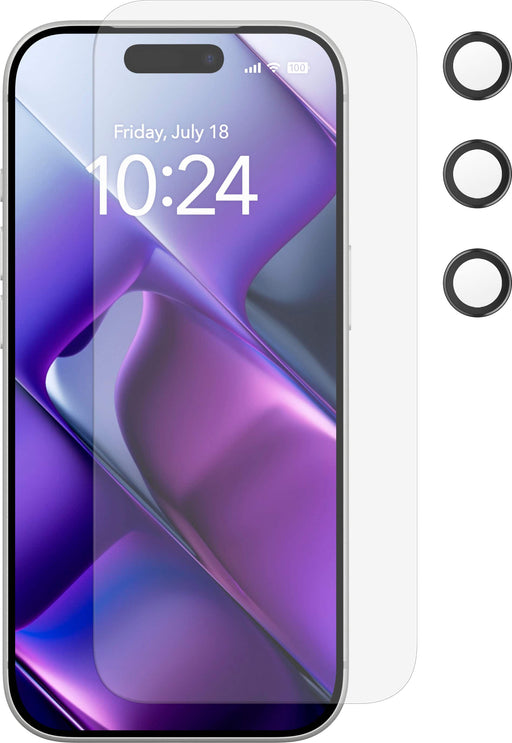 Insignia - Glass Screen Protector with Lens Protection for Apple iPhone 17 Pro (3-Pack) - Clear