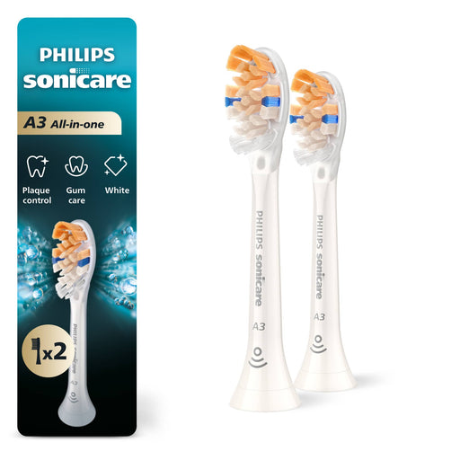 Philips Sonicare - A3 All-in-One -Replacement Brush Heads 2 Pack - White