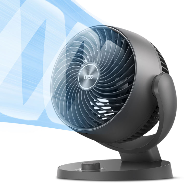 Dreo - 70ft Powerful Airflow 28db Quiet Table Air Circulator Fans for Whole Room 120 Adjustable Tilt 3 Speeds CF409 - Gray