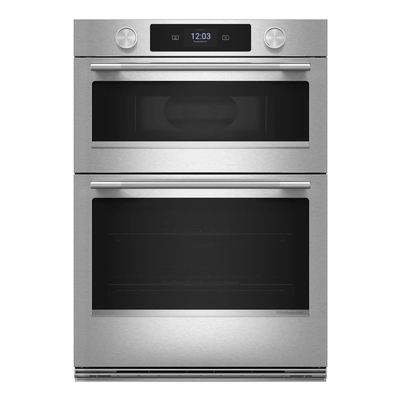 KitchenAid - 30" Smart Built-In Electric Double Wall Combination with Microwave and Assisted Cooking Modes - Stainless Steel