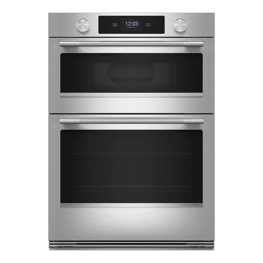KitchenAid - 30" Smart Built-In Electric Double Wall Combination with Microwave and Assisted Cooking Modes - Stainless Steel