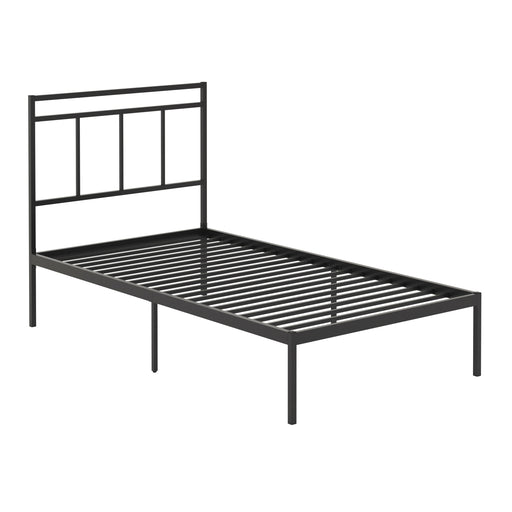 Sauder - Cannery Bridge Twin Metal Platform  Bed Frame with Headboard - Black