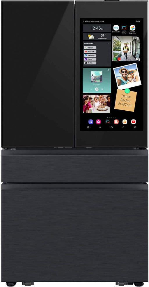 Samsung - Bespoke 29 cu. ft. 4-Door French Door Refrigerator with AI Family Hub+ - Charcoal Glass  Black/Charcoal