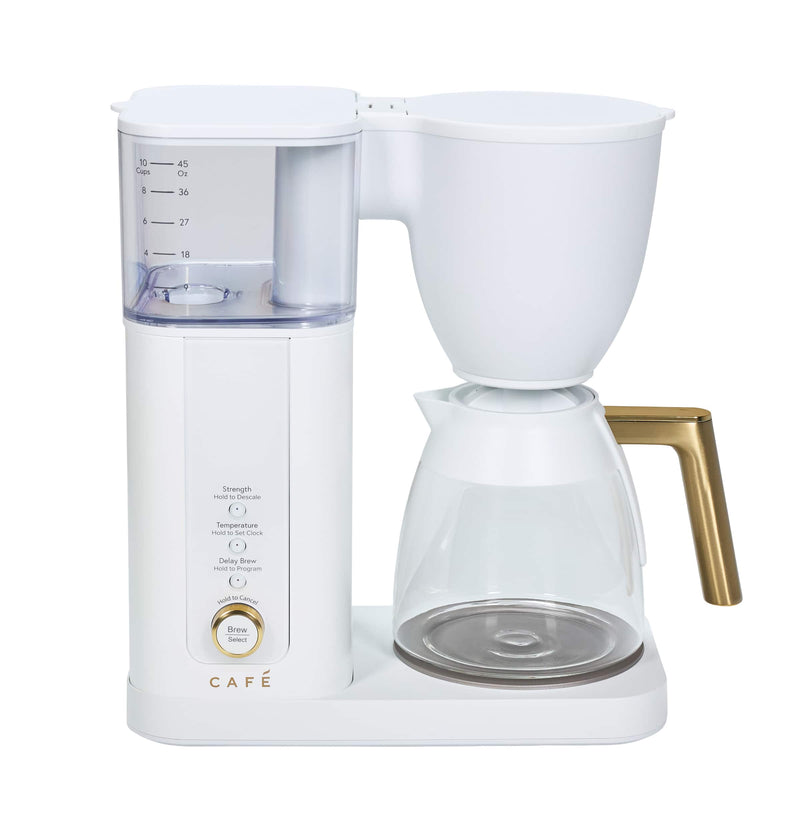 Caf - Specialty Smart 10-Cup and Single Serve Coffee Maker with Glass Carafe - Matte White