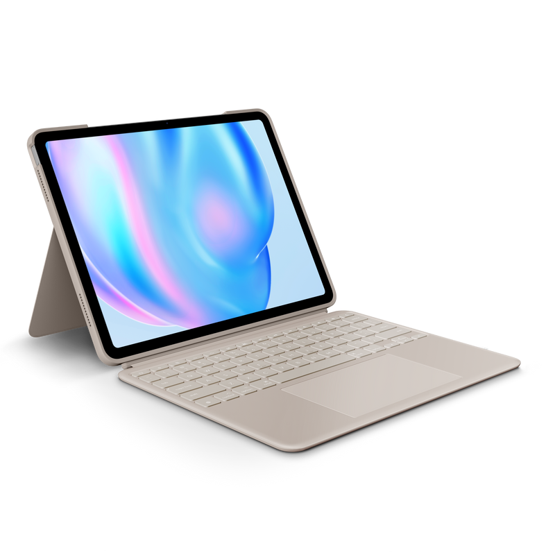 Logitech - Combo Touch iPad Air 13-inch - Latest Model (M2 M3  M4) iPad Air (5th gen) Keyboard Case with Detachable Keyboard - Sand