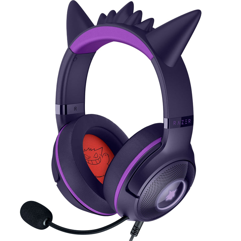 Razer - Kraken Kitty V2 Wired Over-the-Ear Gaming Headset for PC Mac Nintendo Switch Steam Deck Mobile and Tablet - Pokmon Gengar Edition